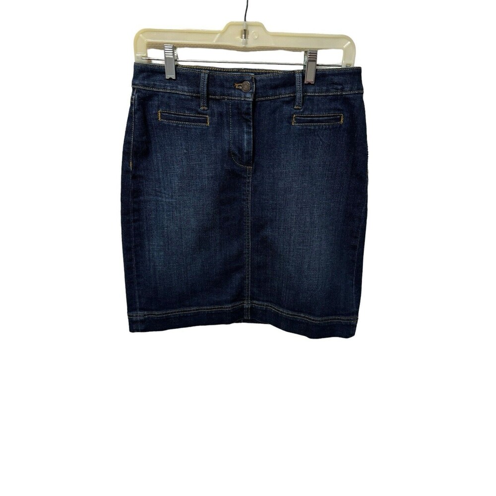 Talbots 2 Petite Dark Wash Denim Skirt EUC Classic